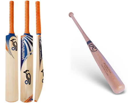 Difference between baseball bat and cricket bat